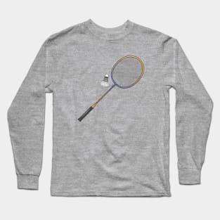 Badminton Racket and Shuttlecock Long Sleeve T-Shirt